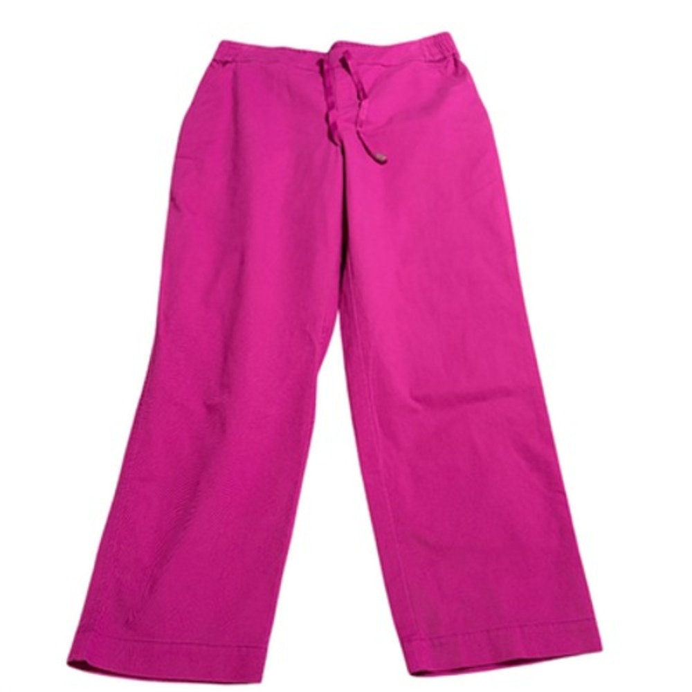 Appleseed's Pants Elastic Waist Drawstring Womens 12 Pink Cotton Blend Pre-owned
